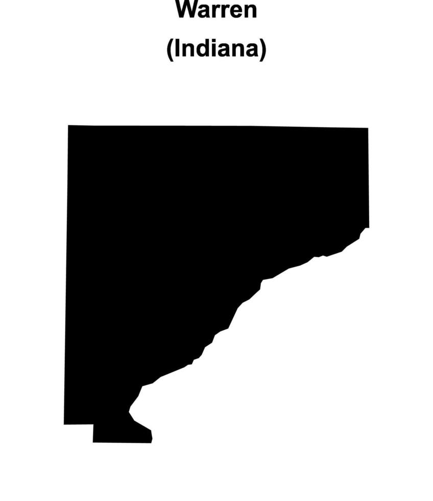 Warren County, Indiana blank outline map vector