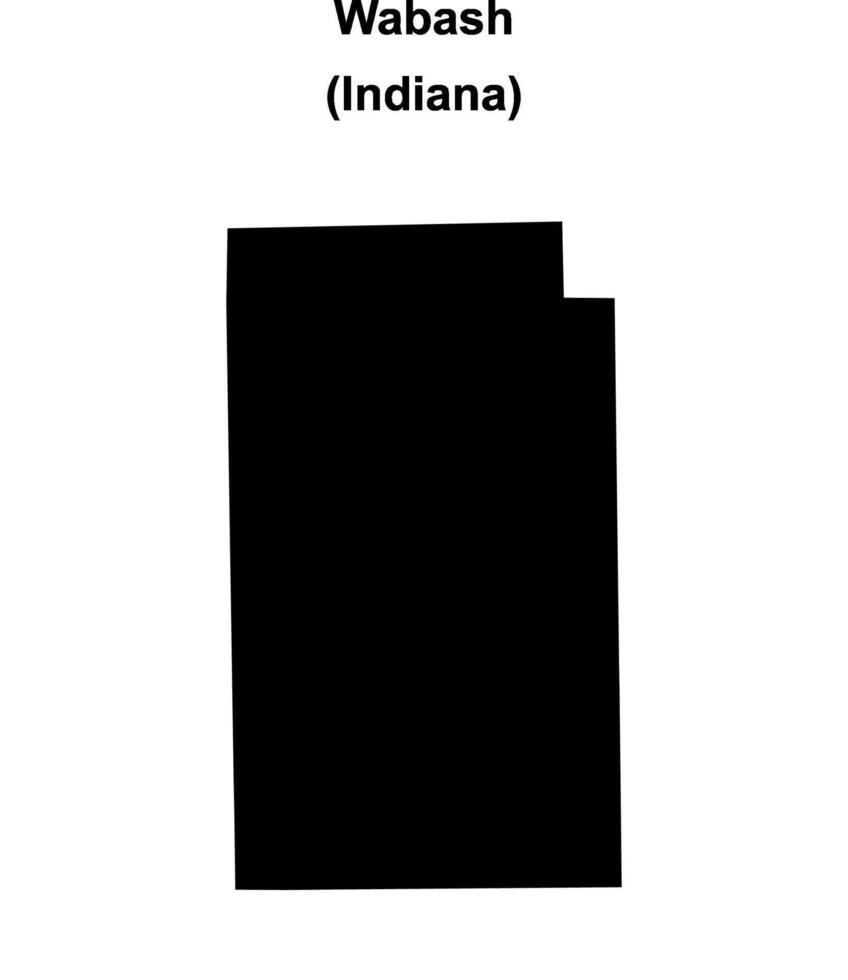 Wabash County, Indiana blank outline map vector