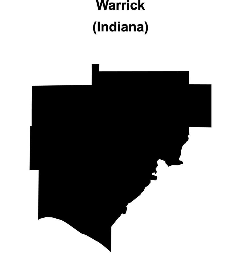 Warrick County, Indiana blank outline map vector