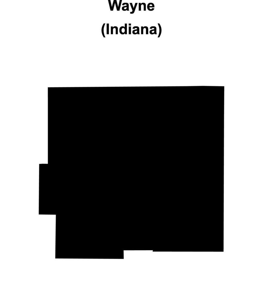 Wayne County, Indiana blank outline map vector