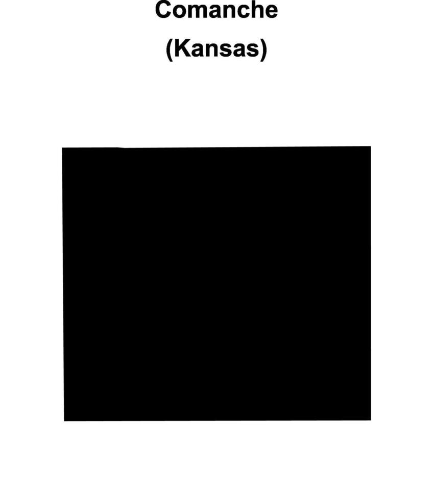 Comanche County, Kansas blank outline map vector