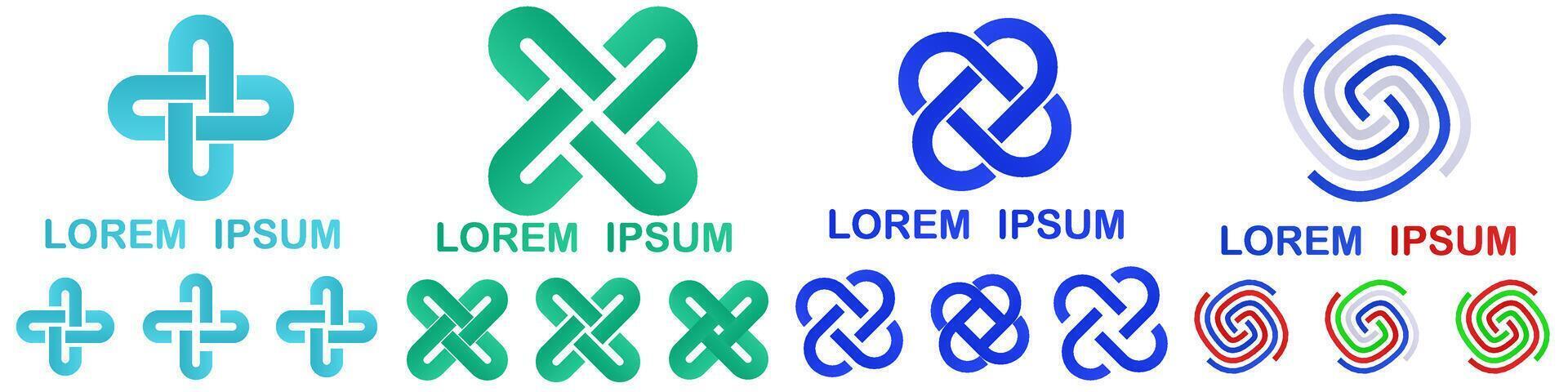 Geometrical logo design set vector