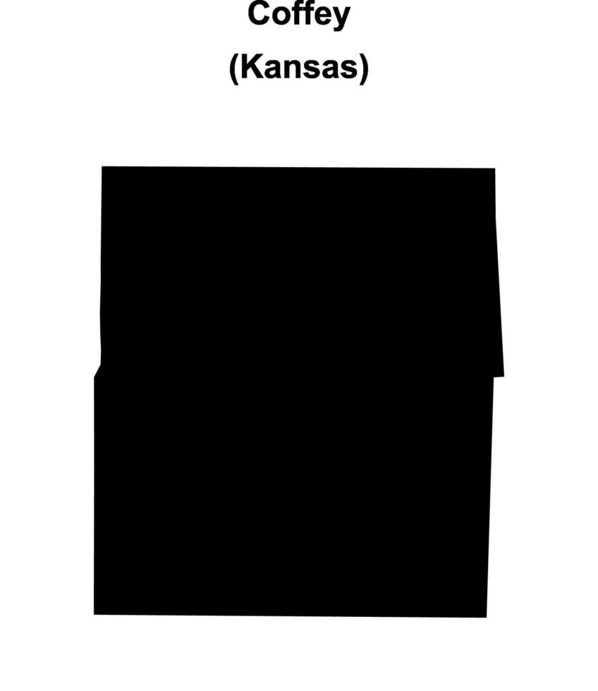 Coffey County, Kansas blank outline map vector