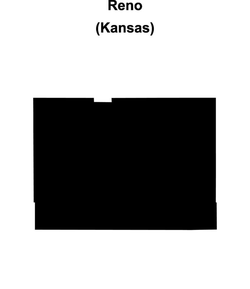 Reno County, Kansas blank outline map vector