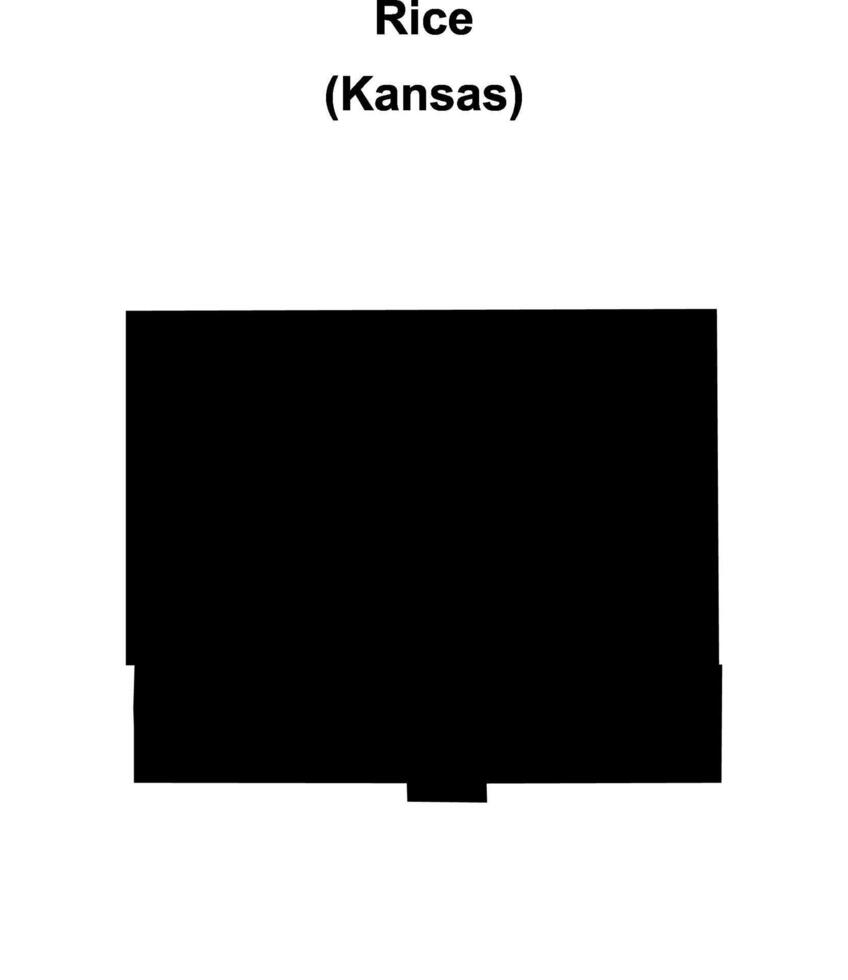 Rice County, Kansas blank outline map vector