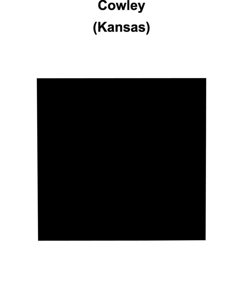 Cowley County, Kansas blank outline map vector