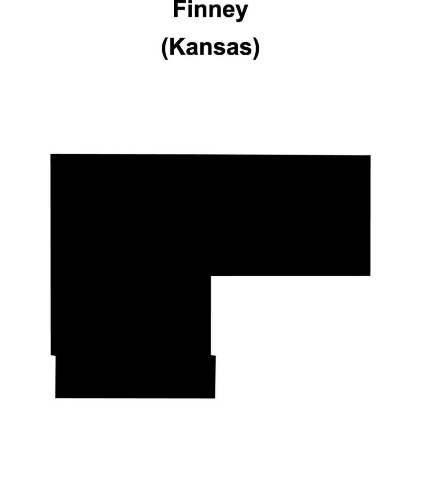 Finney County, Kansas blank outline map vector