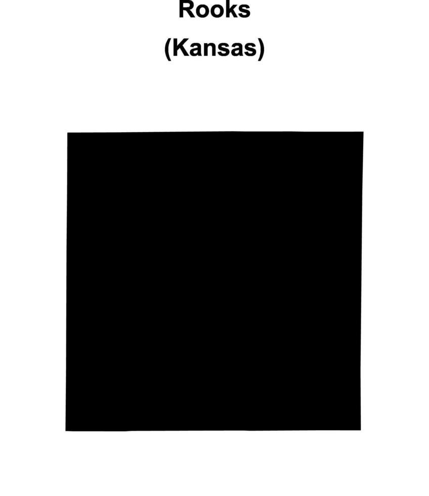Rooks County, Kansas blank outline map vector