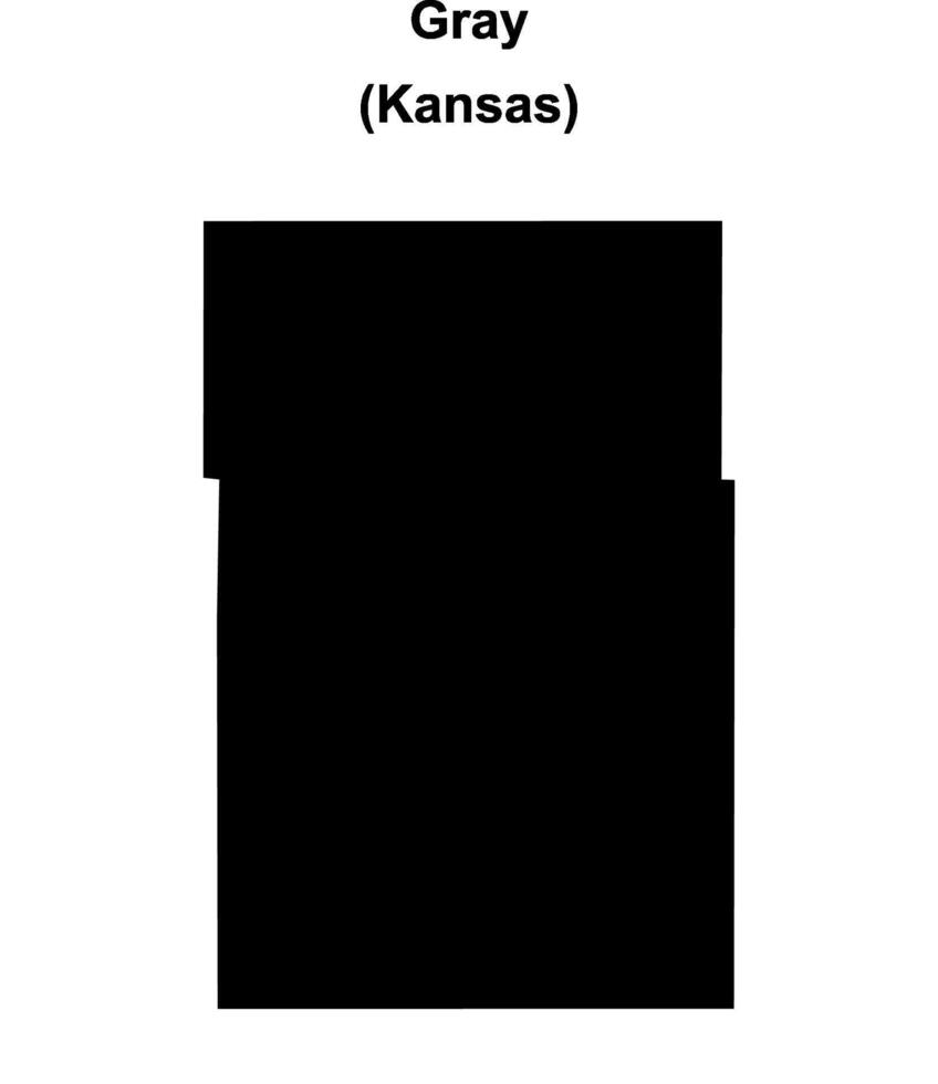Gray County, Kansas blank outline map vector
