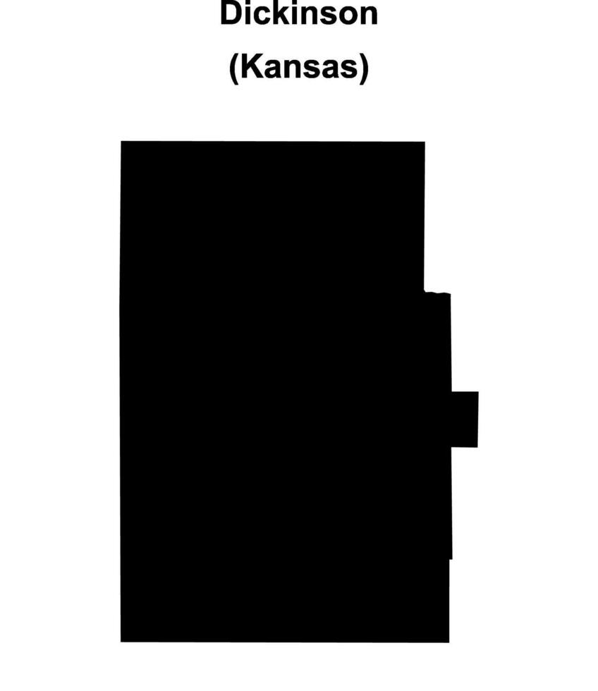 Dickinson County, Kansas blank outline map vector