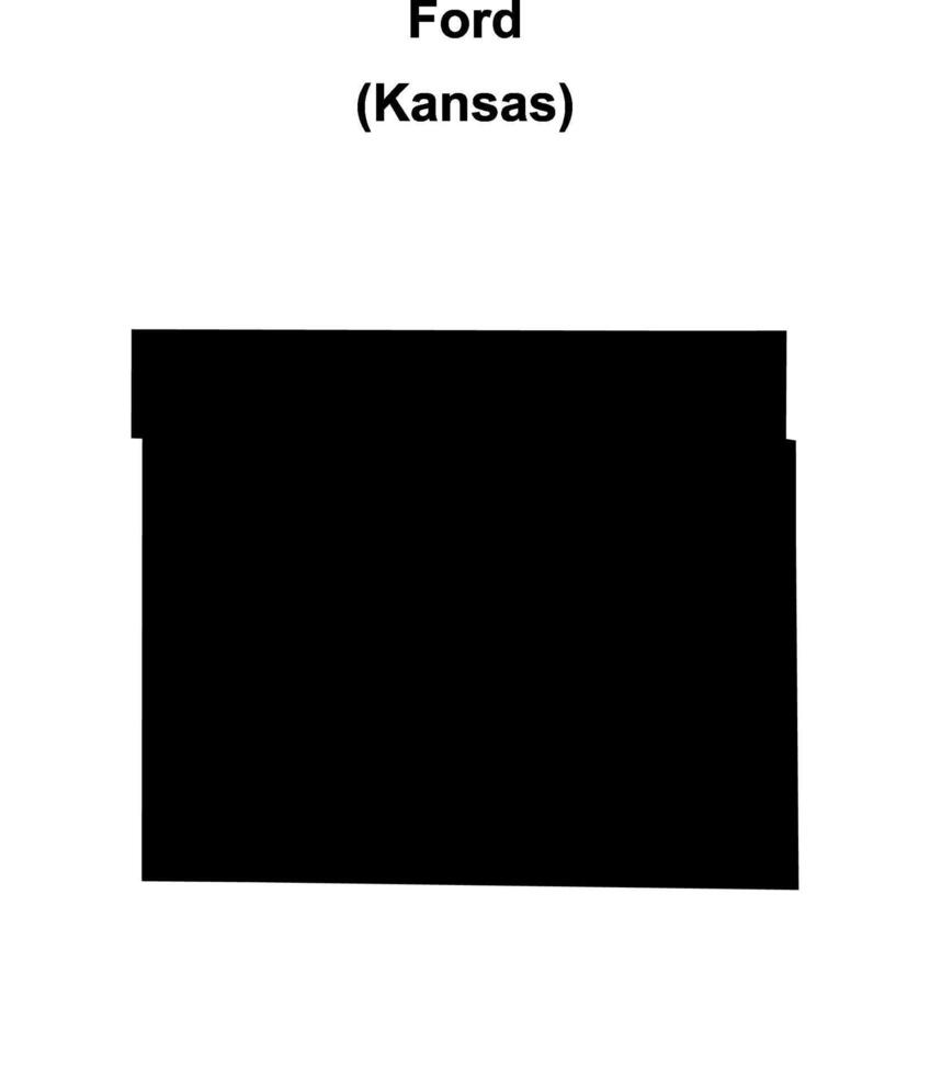 Ford County, Kansas blank outline map vector