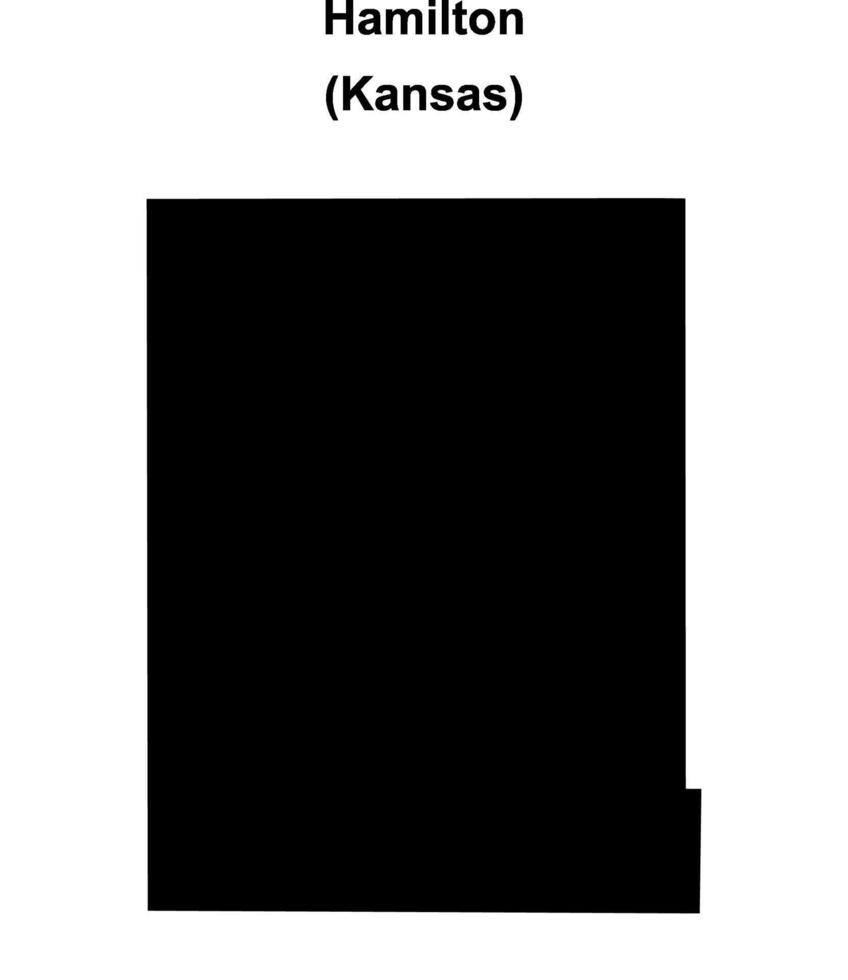 Hamilton County, Kansas blank outline map vector