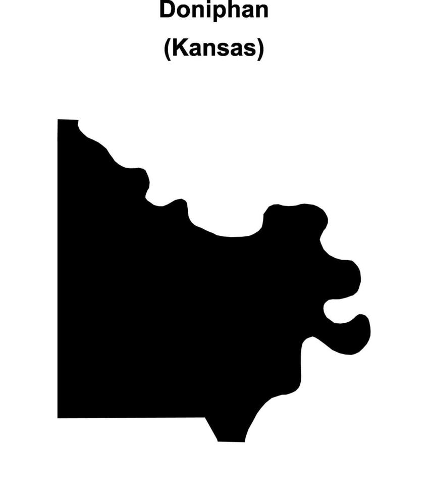 Doniphan County, Kansas blank outline map vector