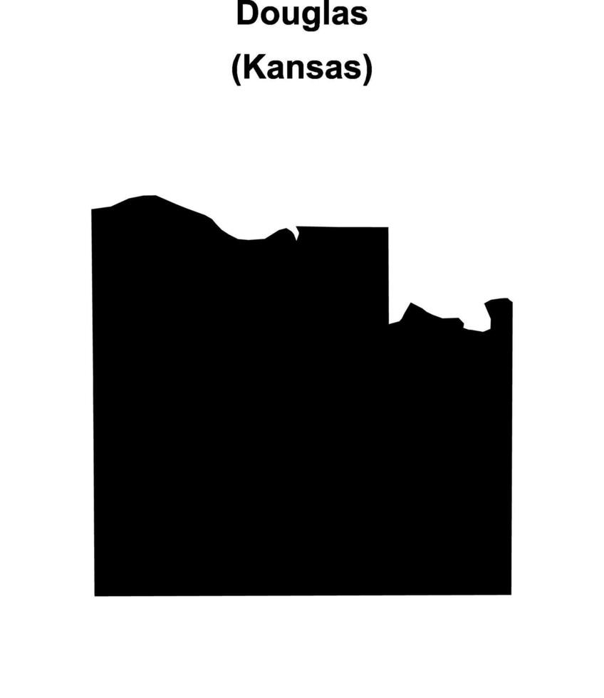 Douglas County, Kansas blank outline map vector