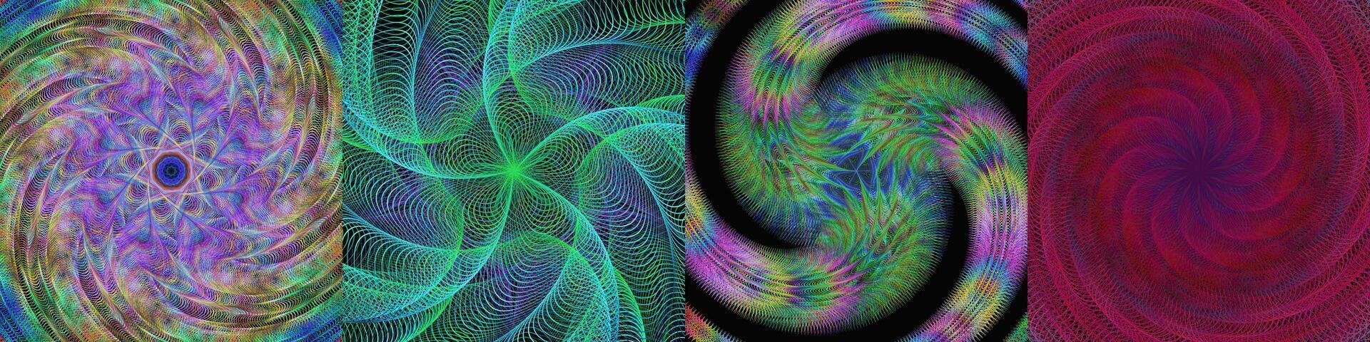 Spiral digital art design background collection vector