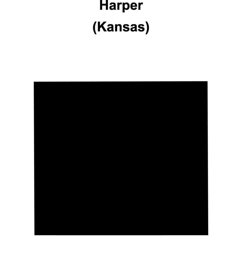 Harper County, Kansas blank outline map vector