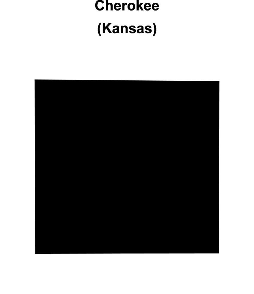 Cherokee County, Kansas blank outline map vector