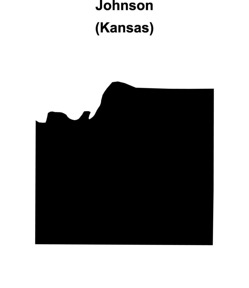Johnson County, Kansas blank outline map vector