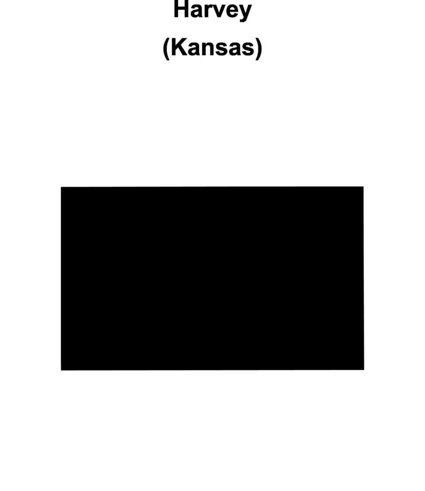 Harvey County, Kansas blank outline map vector