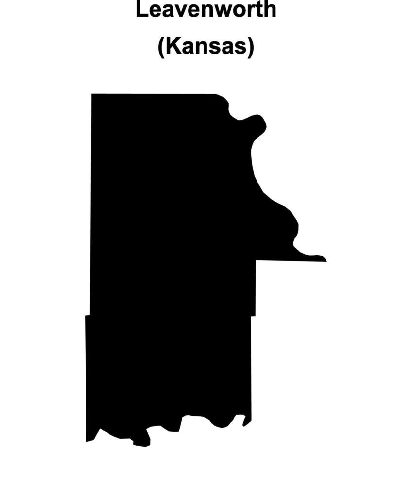 Leavenworth County, Kansas blank outline map vector