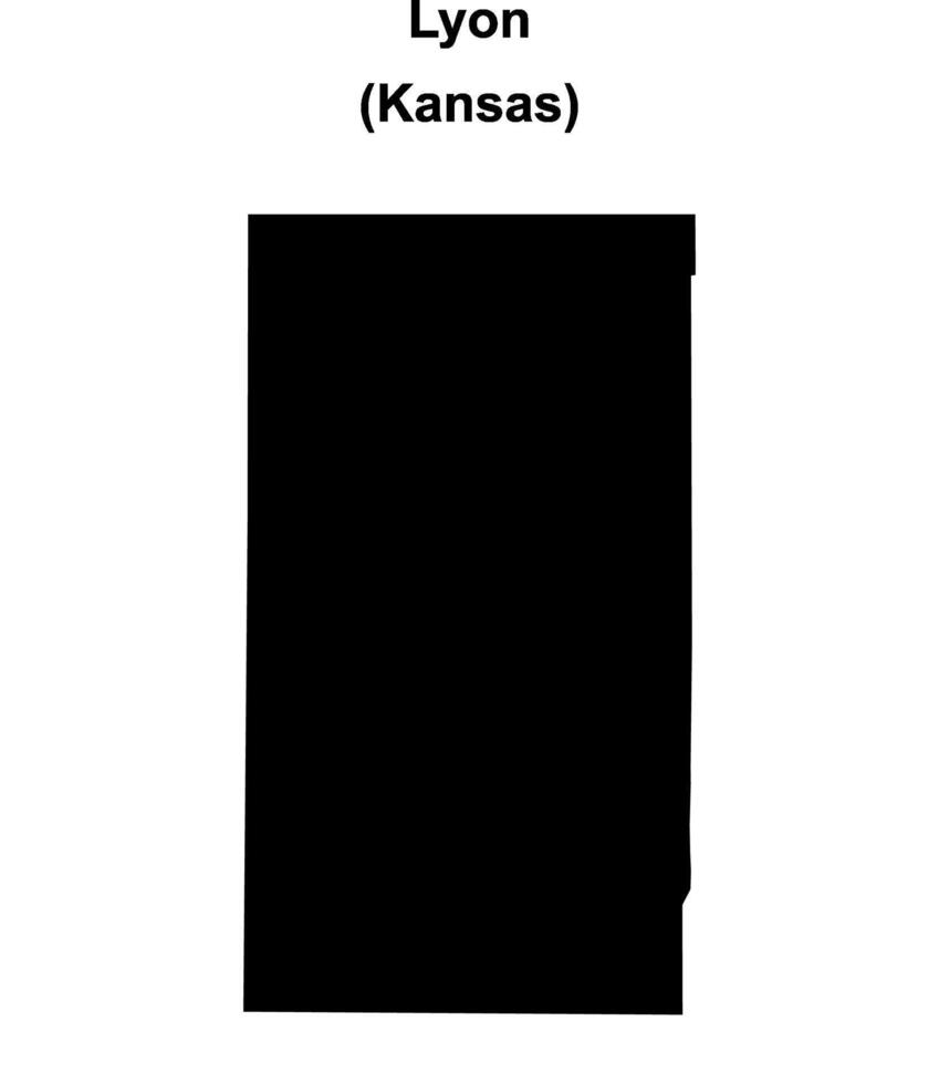 Lyon County, Kansas blank outline map vector