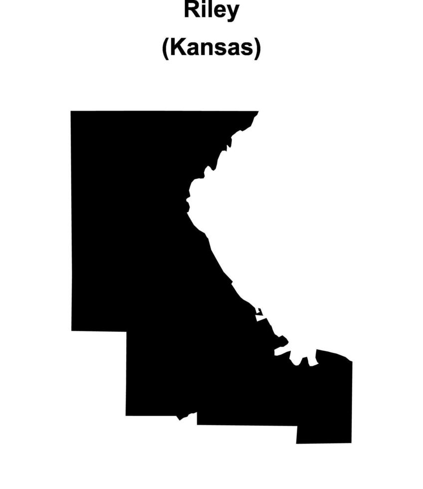 Riley County, Kansas blank outline map vector