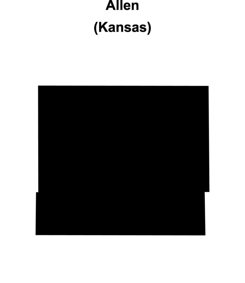 Allen County, Kansas blank outline map vector
