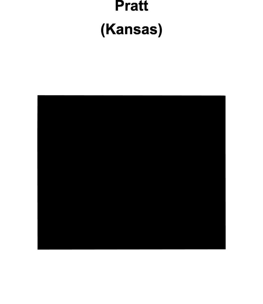 Pratt County, Kansas blank outline map vector