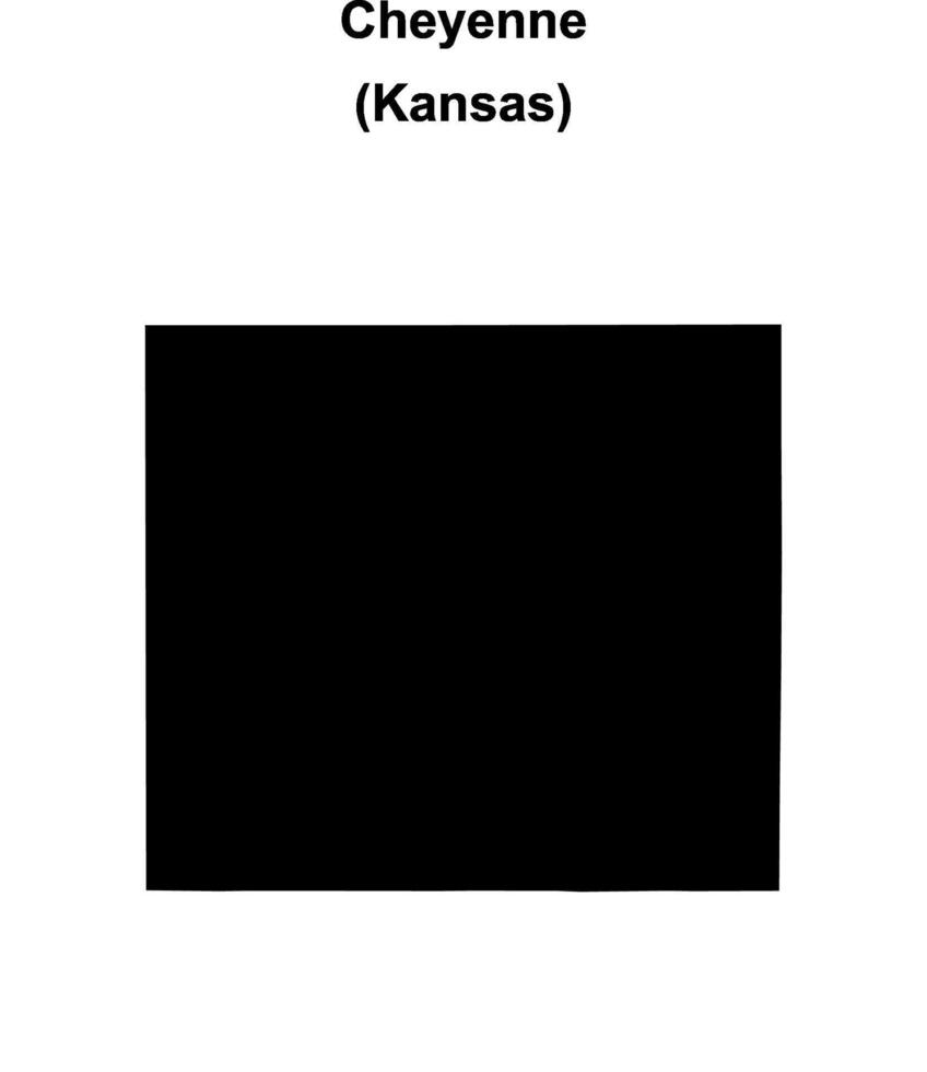 Cheyenne County, Kansas blank outline map vector