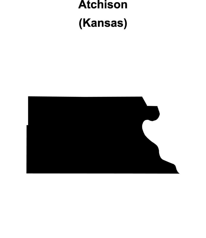 Atchison County, Kansas blank outline map vector