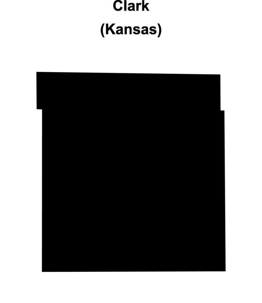 Clark County, Kansas blank outline map vector