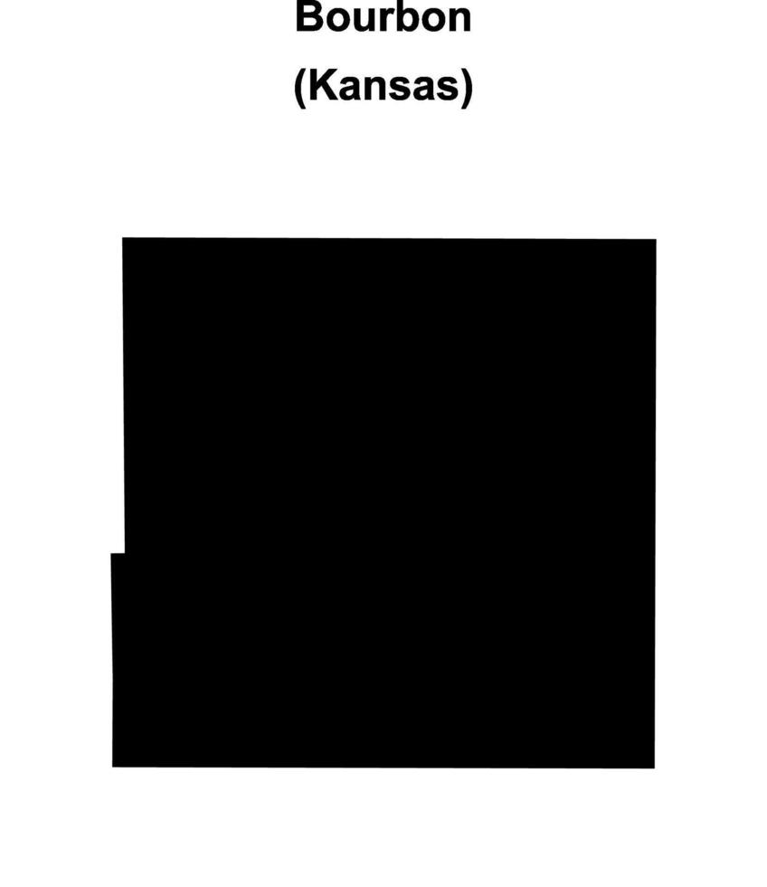 Bourbon County, Kansas blank outline map vector