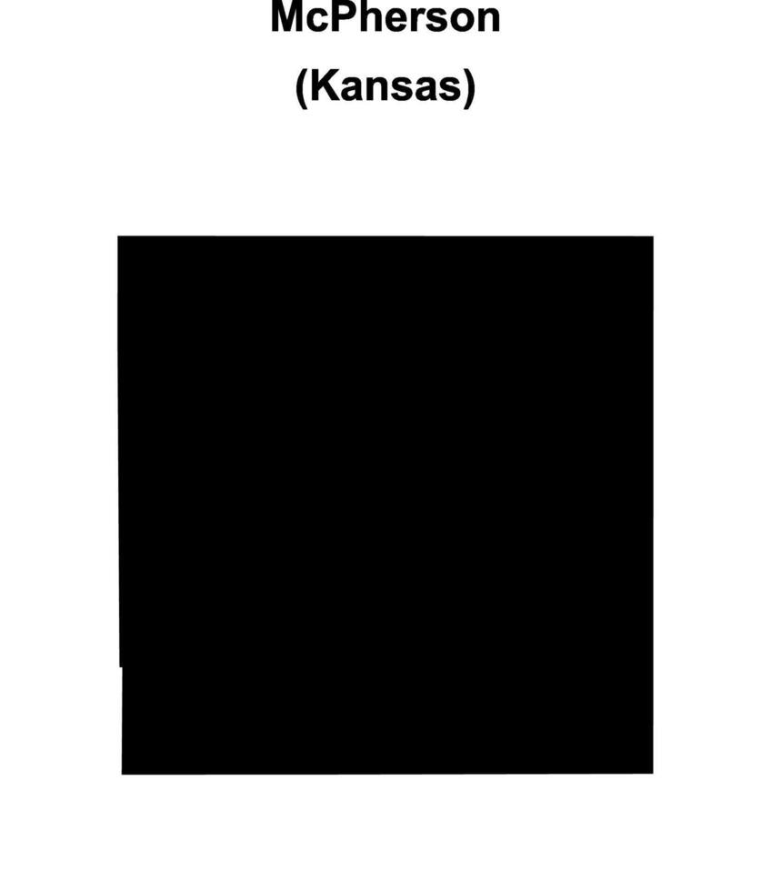 McPherson County, Kansas blank outline map vector