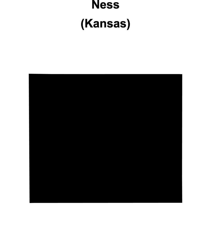 Ness County, Kansas blank outline map vector