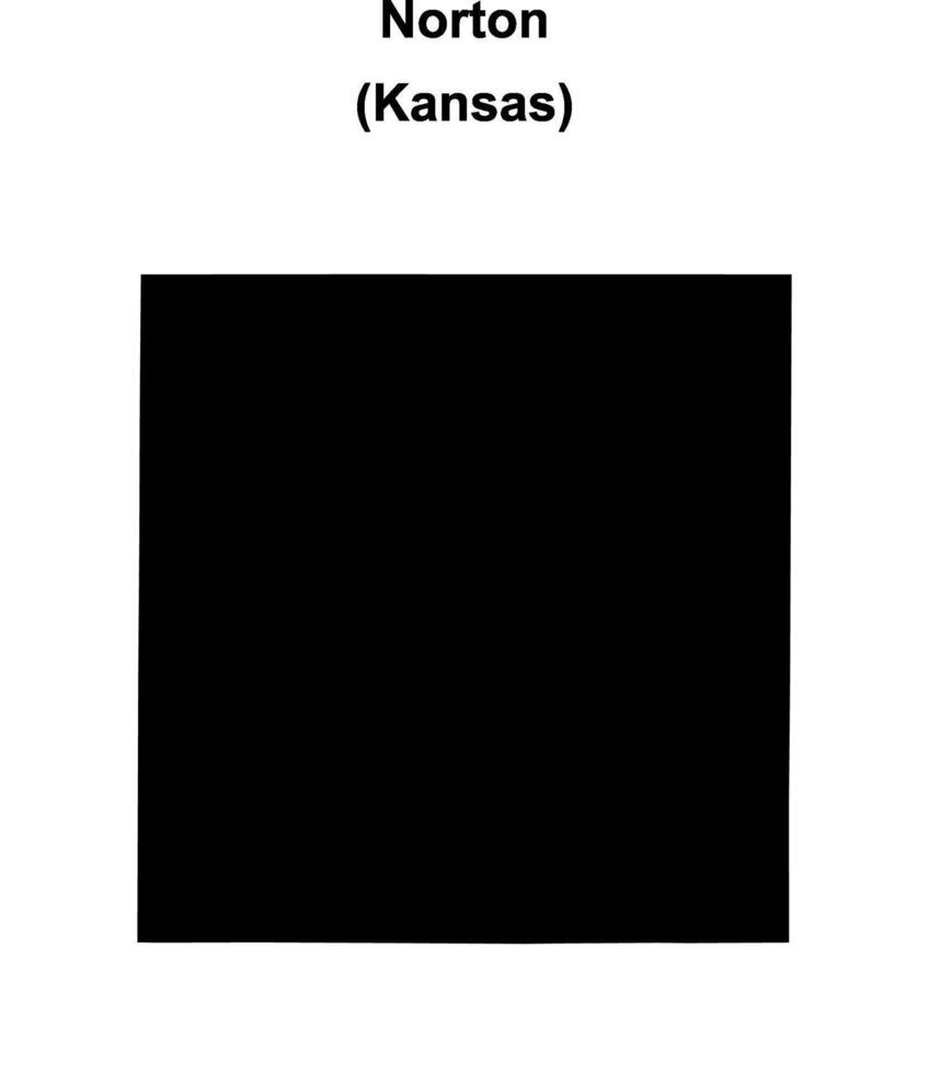 Norton County, Kansas blank outline map vector