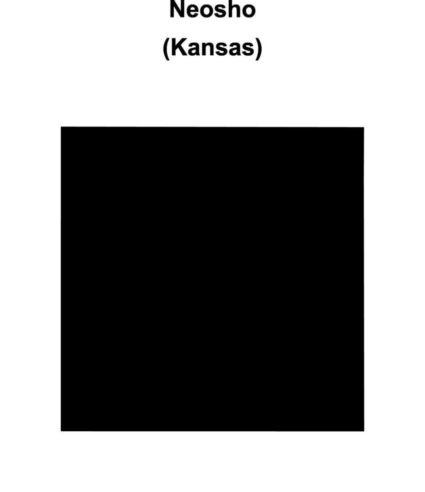Neosho County, Kansas blank outline map vector