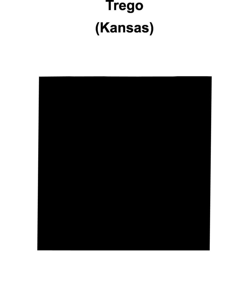 Trego County, Kansas blank outline map vector