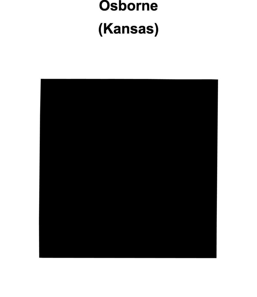 Osborne County, Kansas blank outline map vector