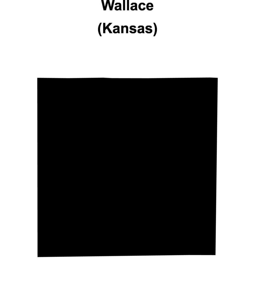 Wallace County, Kansas blank outline map vector