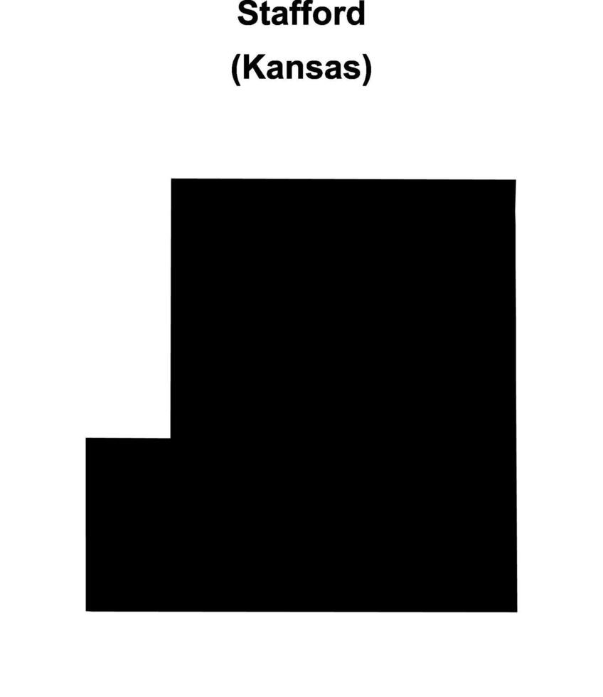 Stafford County, Kansas blank outline map vector