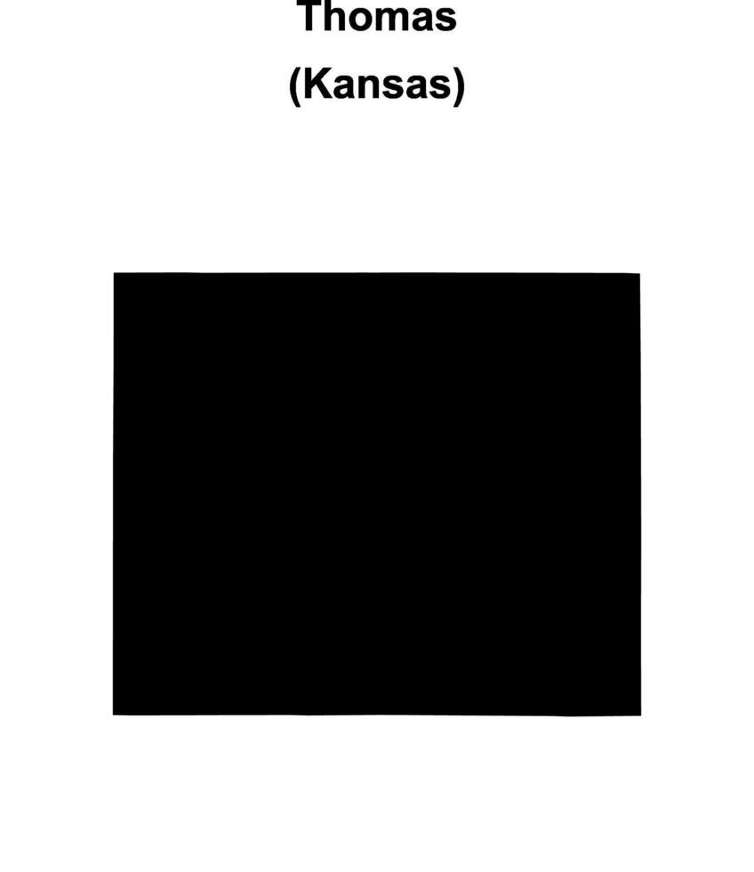 Thomas County, Kansas blank outline map vector