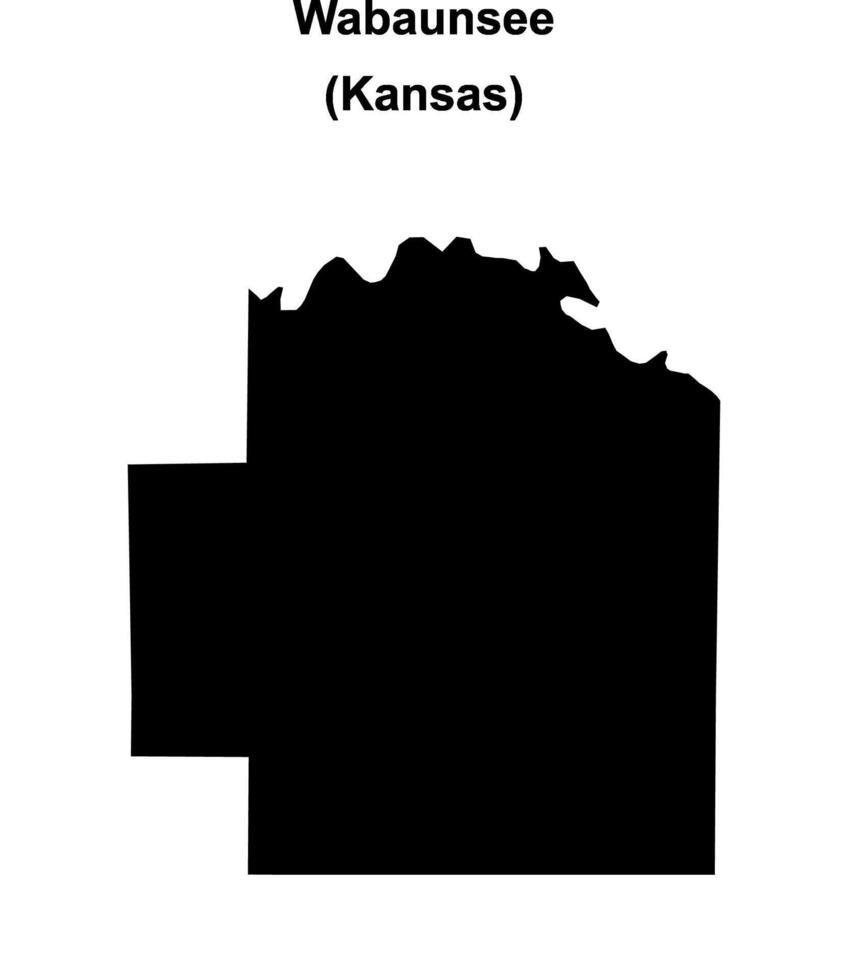 Wabaunsee County, Kansas blank outline map vector