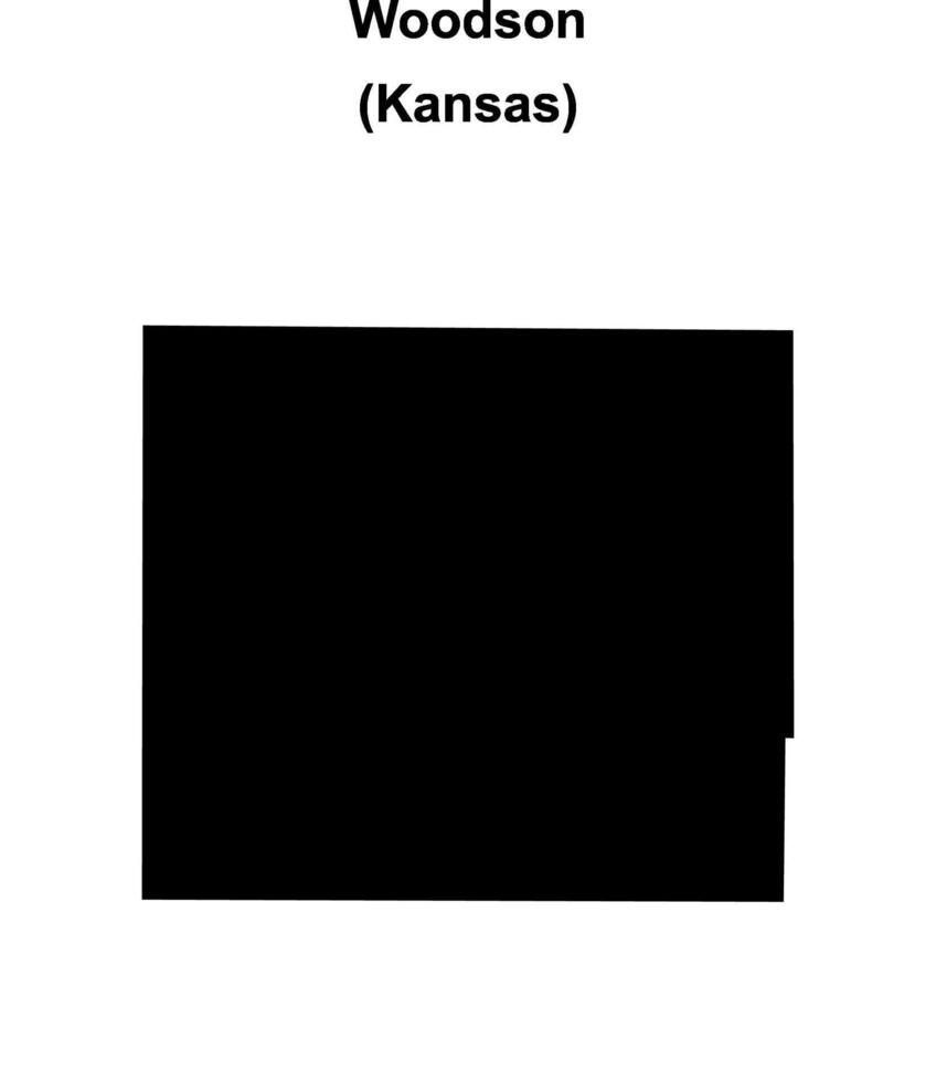 Woodson County, Kansas blank outline map vector
