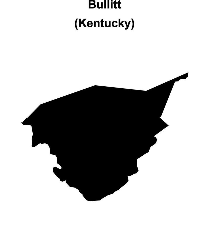 Bullitt County, Kentucky blank outline map vector