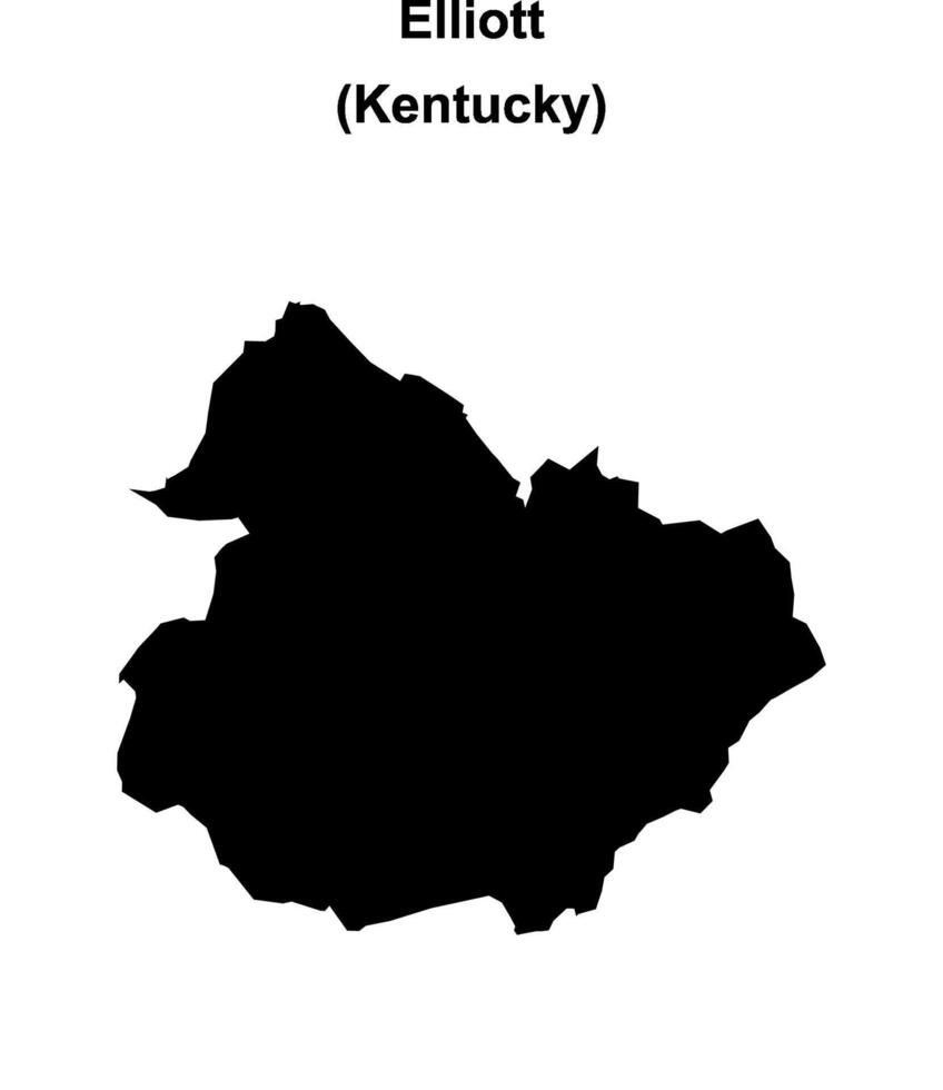 Elliott County, Kentucky blank outline map vector