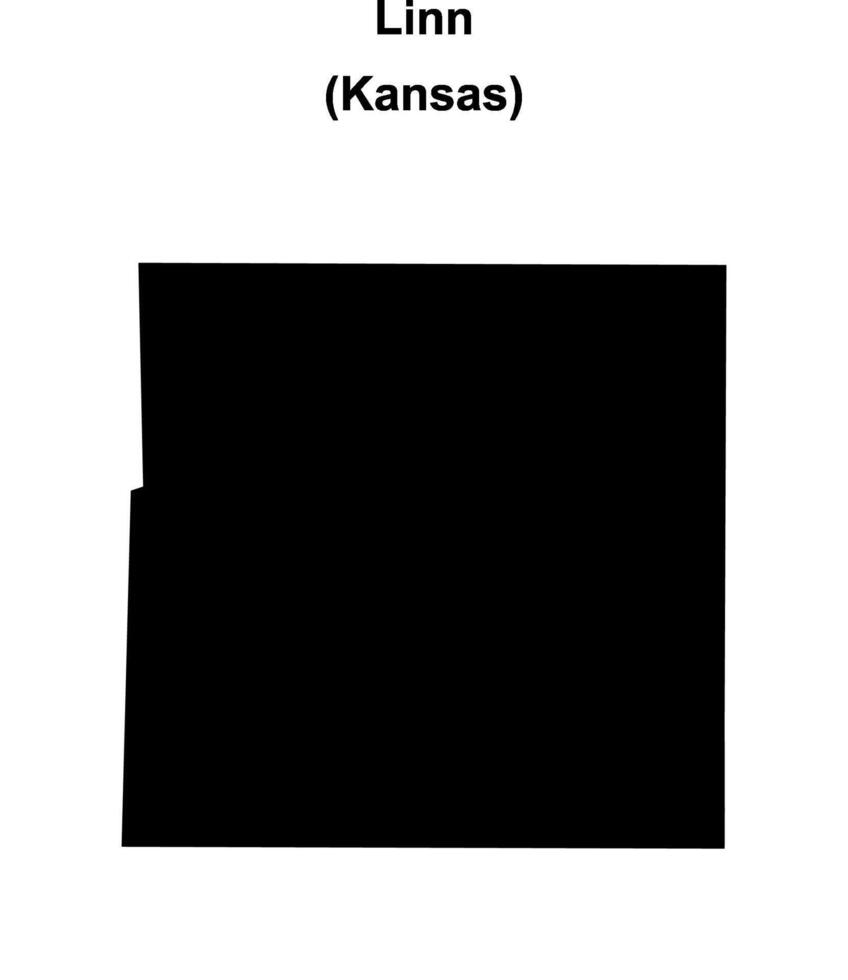 Linn County, Kansas blank outline map vector