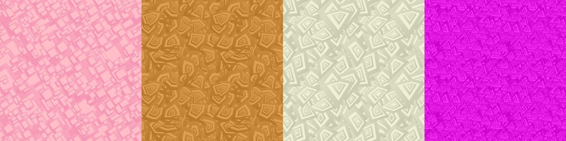 Seamless geometric pattern background set vector