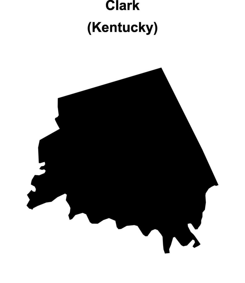 Clark County, Kentucky blank outline map vector