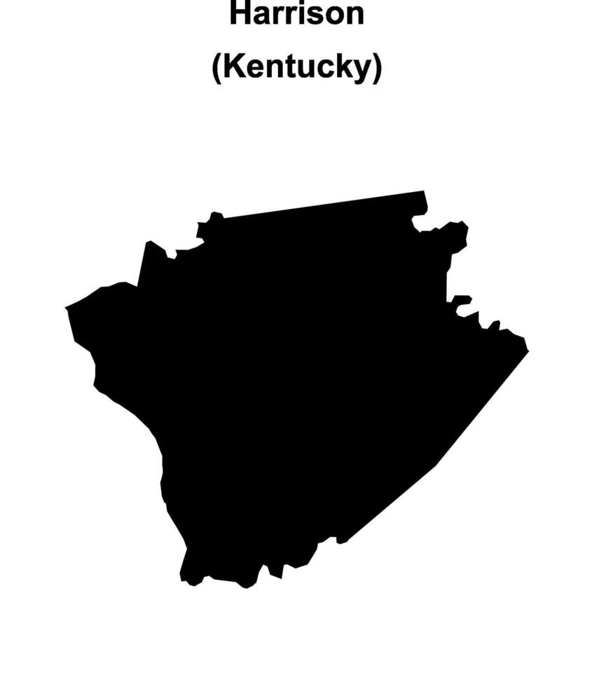 Harrison County, Kentucky blank outline map vector