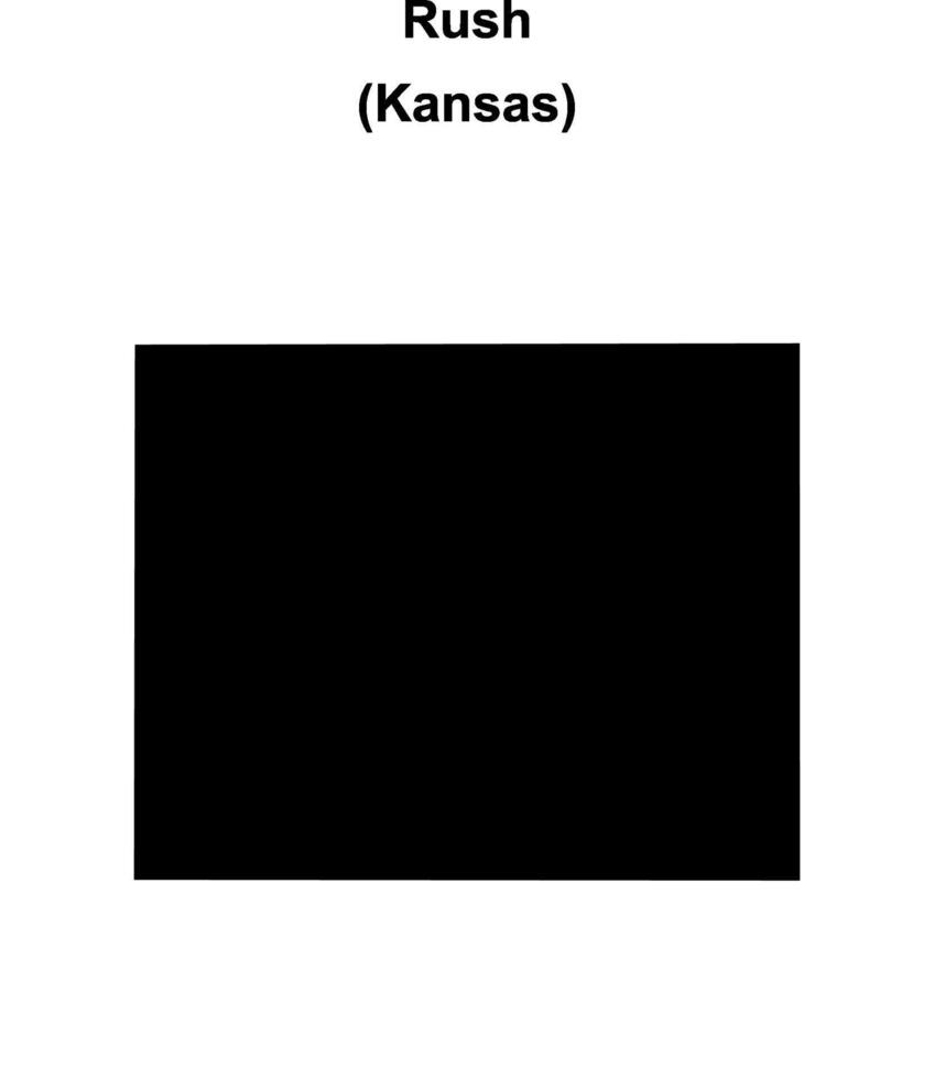 Rush County, Kansas blank outline map vector